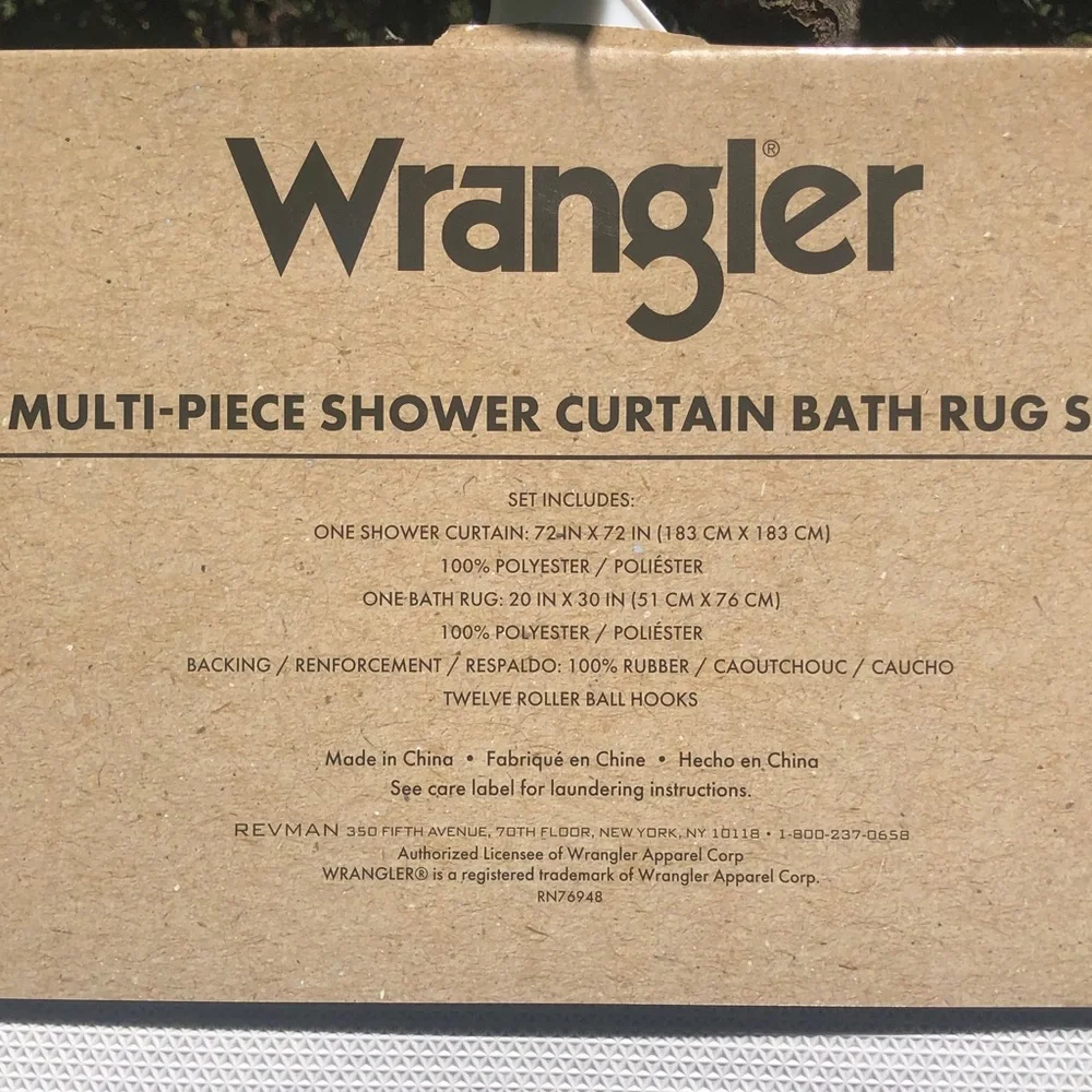NWT Wrangler Pink Cowboy Boot Shower Curtain and Rug Set